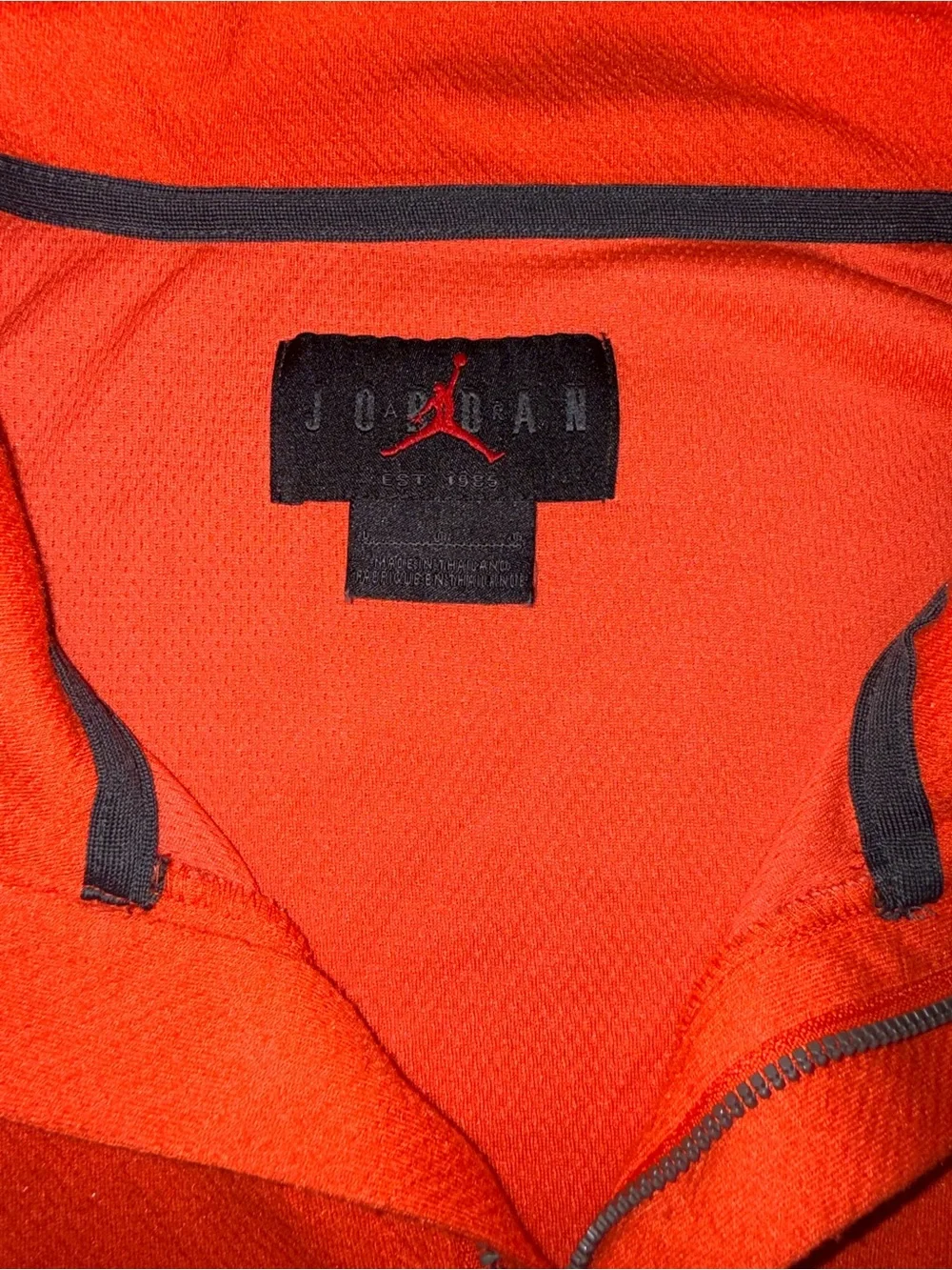 Jordan Bright Orange Quarter-Zip Pullover with White Jumpman